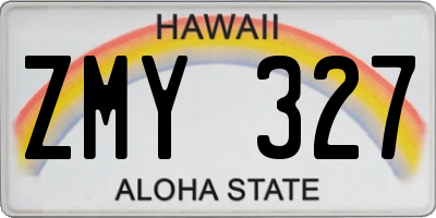 HI license plate ZMY327