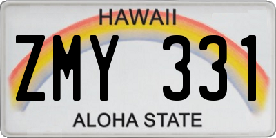 HI license plate ZMY331