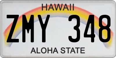 HI license plate ZMY348