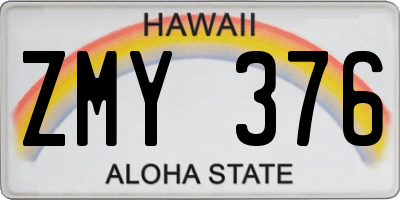 HI license plate ZMY376