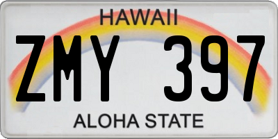 HI license plate ZMY397