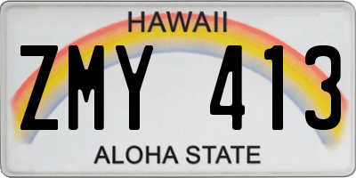 HI license plate ZMY413