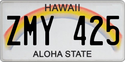 HI license plate ZMY425