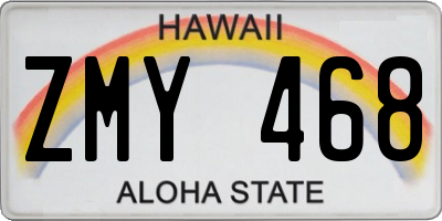 HI license plate ZMY468