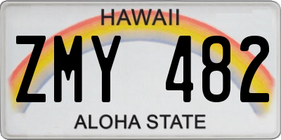 HI license plate ZMY482