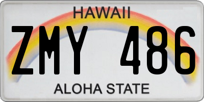 HI license plate ZMY486