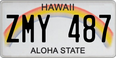 HI license plate ZMY487