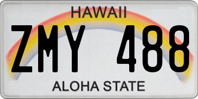 HI license plate ZMY488