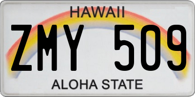 HI license plate ZMY509