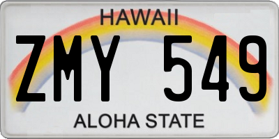 HI license plate ZMY549