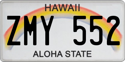 HI license plate ZMY552