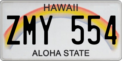 HI license plate ZMY554