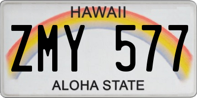 HI license plate ZMY577