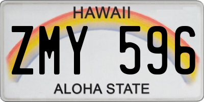 HI license plate ZMY596