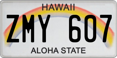 HI license plate ZMY607