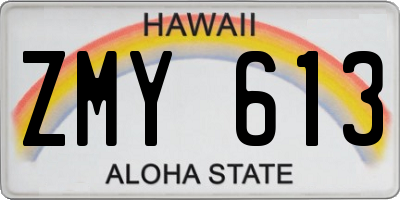 HI license plate ZMY613