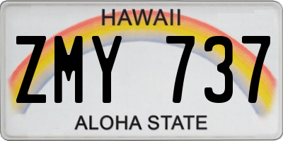 HI license plate ZMY737
