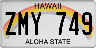 HI license plate ZMY749