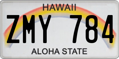 HI license plate ZMY784