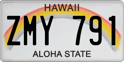 HI license plate ZMY791