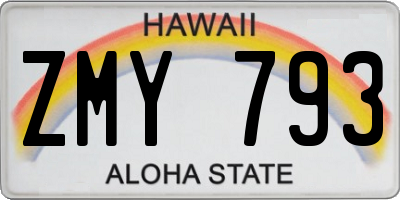 HI license plate ZMY793