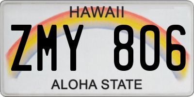HI license plate ZMY806