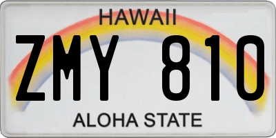 HI license plate ZMY810
