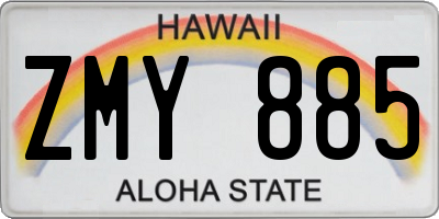 HI license plate ZMY885