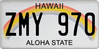 HI license plate ZMY970