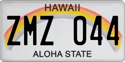 HI license plate ZMZ044