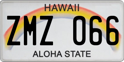 HI license plate ZMZ066