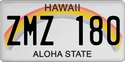 HI license plate ZMZ180