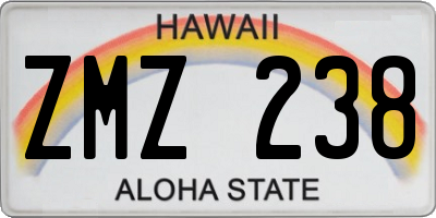 HI license plate ZMZ238