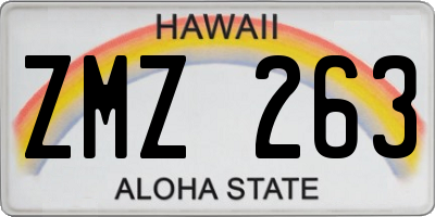 HI license plate ZMZ263