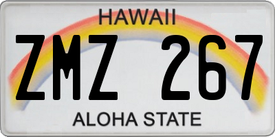 HI license plate ZMZ267