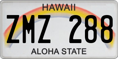 HI license plate ZMZ288