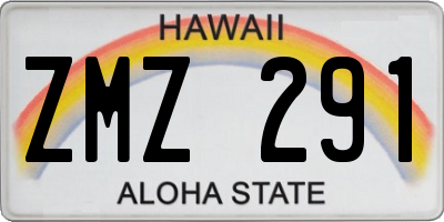 HI license plate ZMZ291