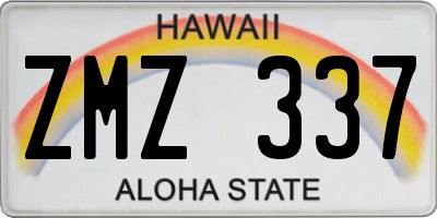 HI license plate ZMZ337