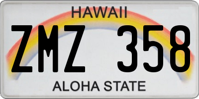 HI license plate ZMZ358
