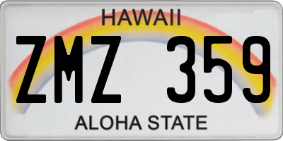 HI license plate ZMZ359