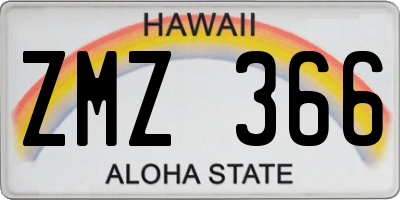 HI license plate ZMZ366
