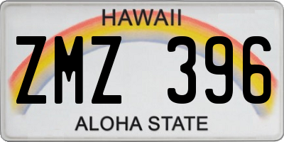 HI license plate ZMZ396