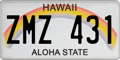 HI license plate ZMZ431