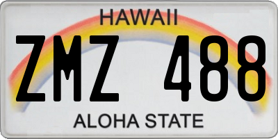 HI license plate ZMZ488