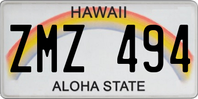 HI license plate ZMZ494