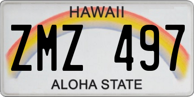 HI license plate ZMZ497