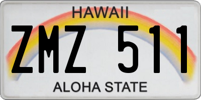 HI license plate ZMZ511