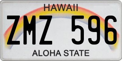 HI license plate ZMZ596