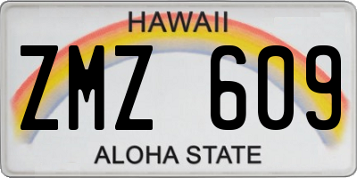 HI license plate ZMZ609