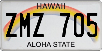 HI license plate ZMZ705